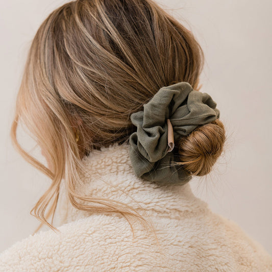 Hair scrunchie Covert green