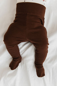 Newborn tights with slippers chocolat