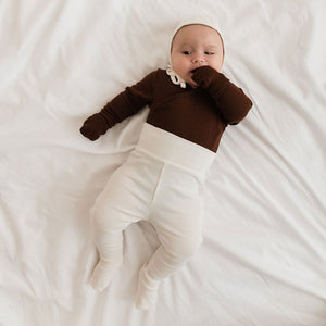 Newborn tights with slippers off white