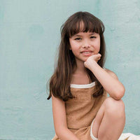French terry towel girls top Indian Tan