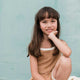 French terry towel girls top Indian Tan