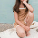 French terry towel retro shorts Indian Tan