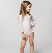 Swimsuit Long Sleeve Volants Iced Latte