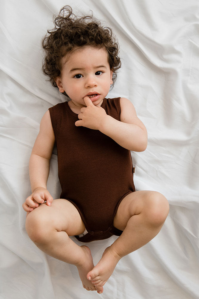 Rib tank body chocolat