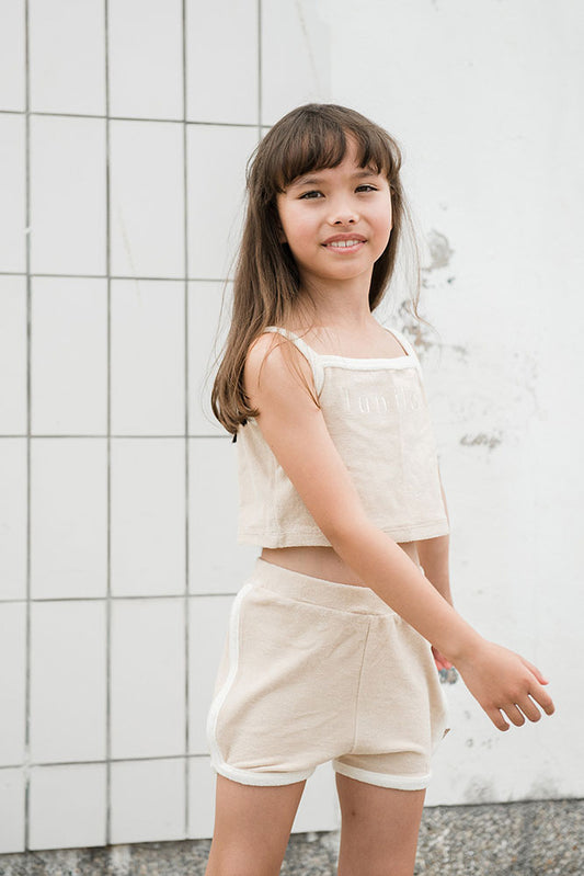 French terry towel retro shorts Brazilian Sand